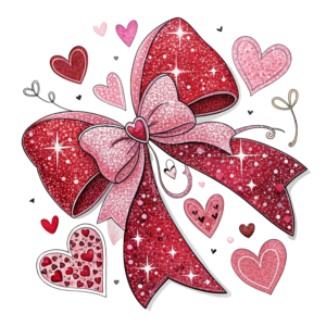 Valentine Bow and Hearts