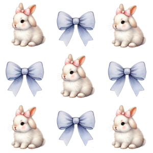 Blue Bows and Bunny
