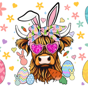 Highland Cow Easter Snow Globe Wrap