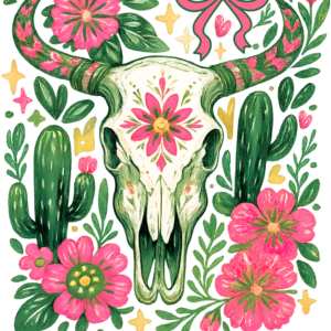 Floral Cow Skull