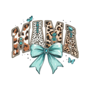 Turquoise and Cow Print Mama