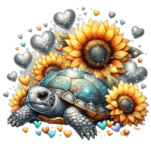 Turtle and Sunflowers