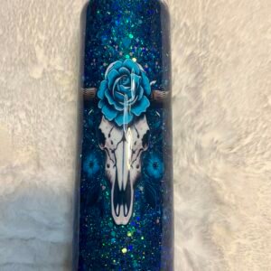 Cow Skull 20 oz Skinny Tumbler