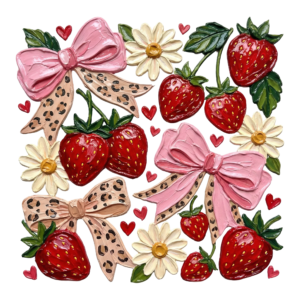 Painted Strawberries and Bows