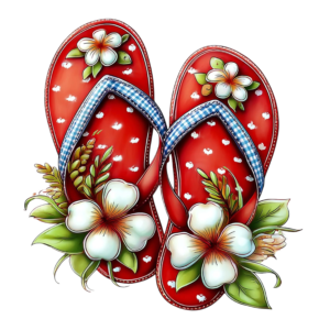Red Flip Flops