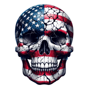 Red, White, and Blue Skull