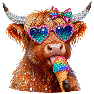 Rhinestone Highland Cow