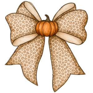 Pumpkin Leopard Print Bow