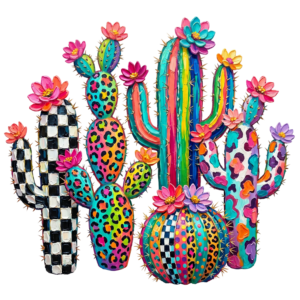 Neon Brushstroke Cactus
