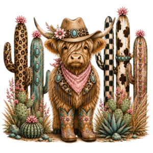 Western Cactus Highland Cow