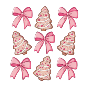Gingerbread Bow and Christmas Tree Element Sheet